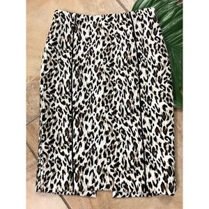 White House Black Market Animal Print Knee Skirt